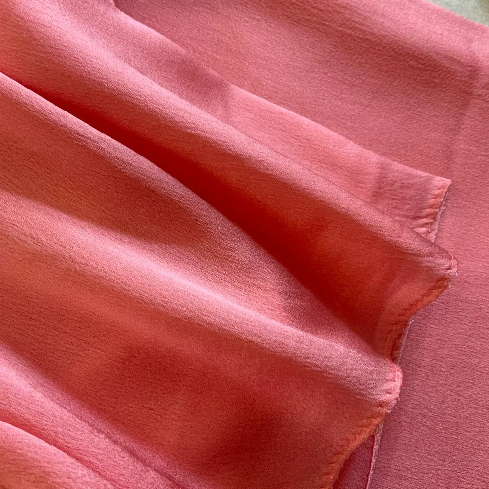 Luxury silk scarf coral 100%